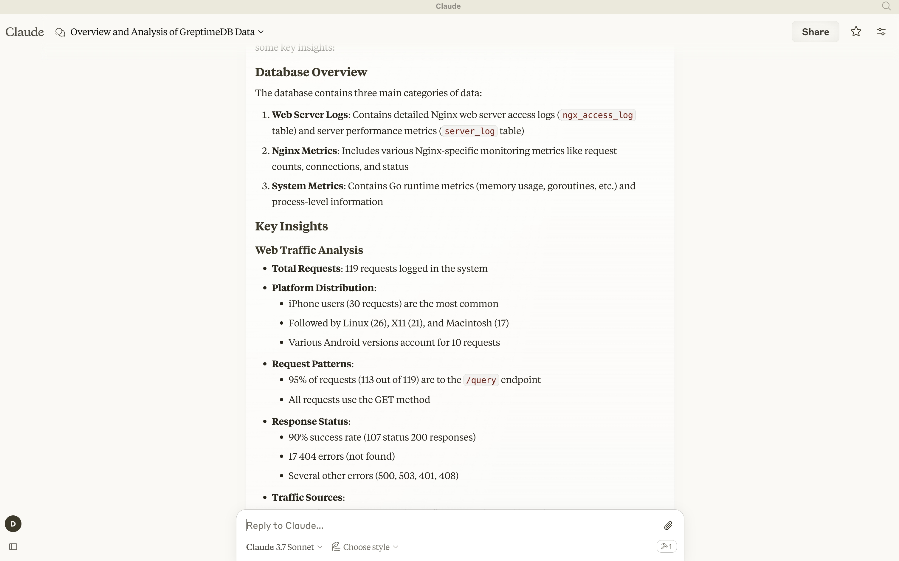 (Figure 2: Outcome of GreptimeDB)
