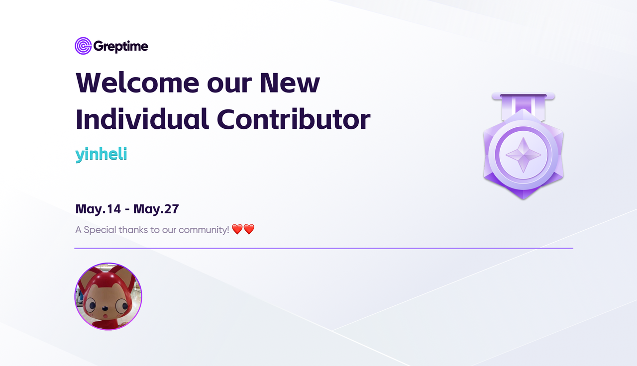 (Figure 1: New Contributor of GreptimeDB)