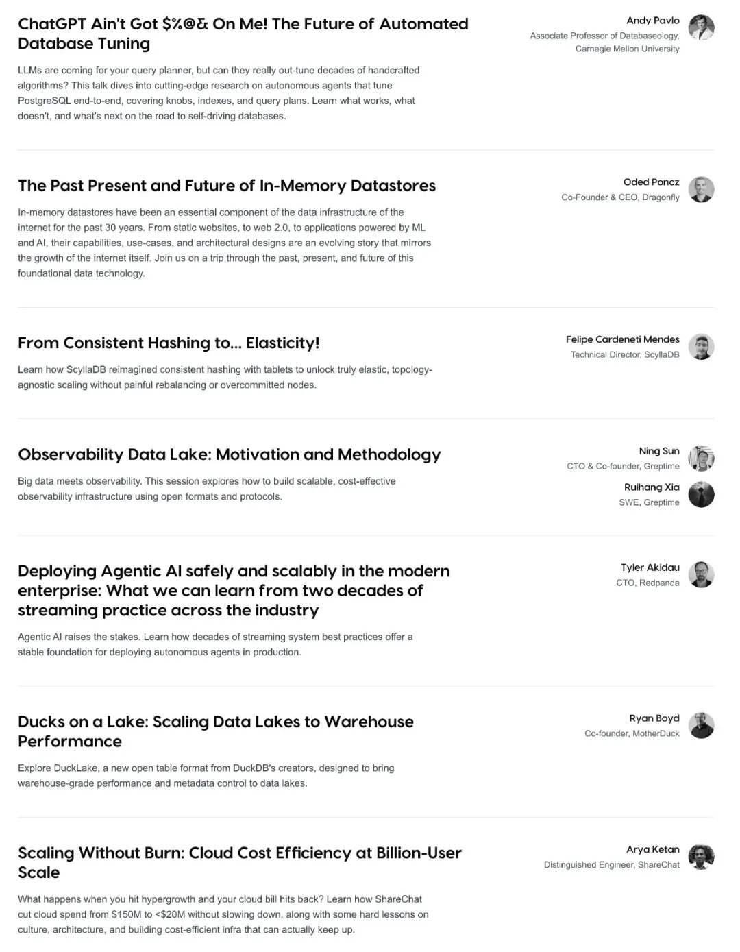 Figure 2: MDI Summit Schedule