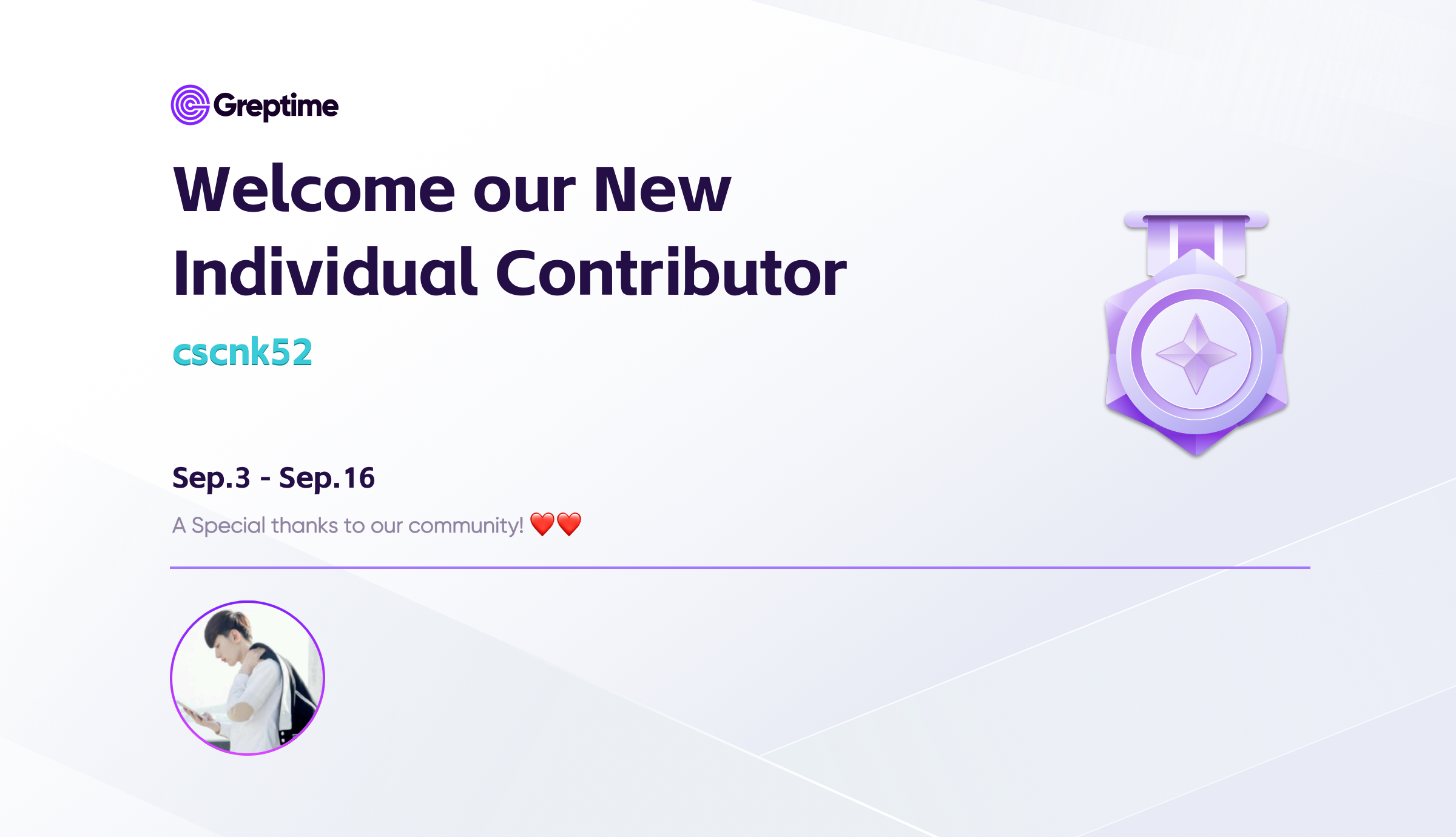 (Figure 1: New Contributor of GreptimeDB)